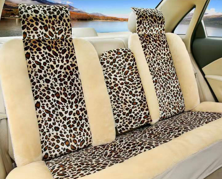 Fashion Winter Warmth Car Seat Cushion Universal Plush Automobile Covers 5pcs Sets - Gray