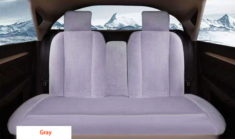 Fashion Winter Warmth Car Seat Cushion Universal Plush Automobile Covers 5pcs Sets - Gray