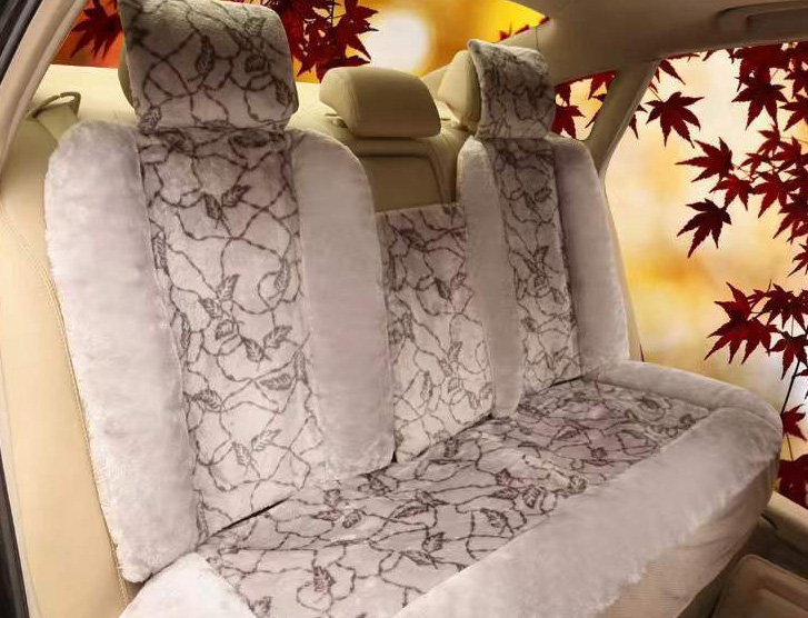 Fashion Winter Warmth Car Seat Cushion Universal Plush Automobile Covers 5pcs Sets - Gray