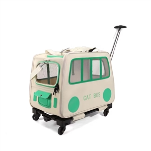 Foldable Pet Backpack With Wheels Durable Oxford Cloth Carrier For Medium Cats Dogs Bags Ideal For Travel Outdoor Use - Beige
