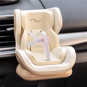 Mini Plastic Cartoon Car Hamster Pet Air Outlet Clip Ornament Safety Seat Storage Automotive Interior - Beige