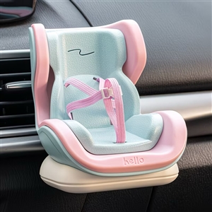 Mini Plastic Cartoon Car Hamster Pet Air Outlet Clip Ornament Safety Seat Storage Automotive Interior - Pink Blue