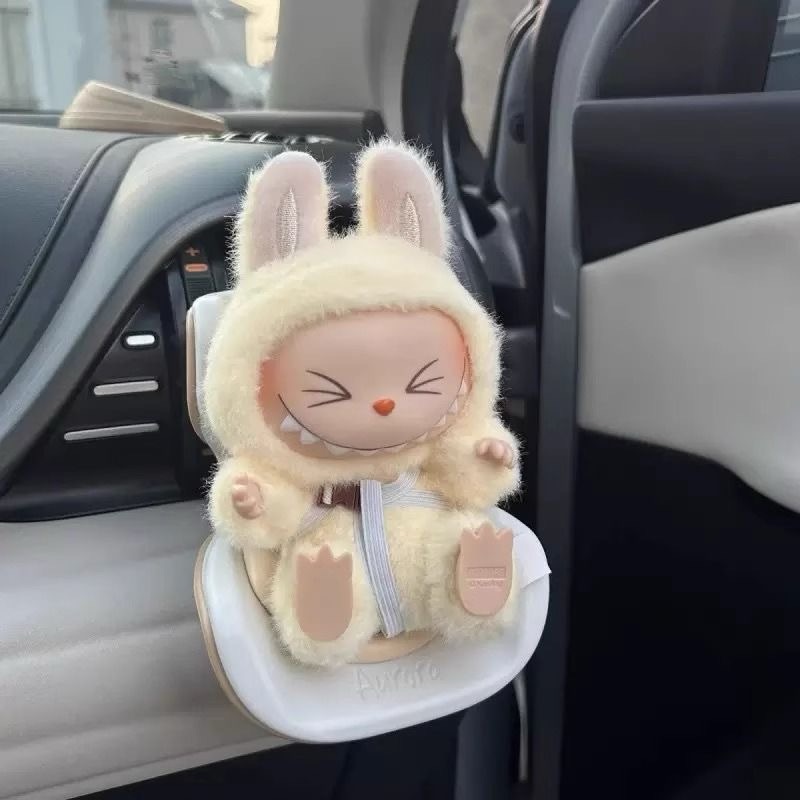 Mini Plastic Cartoon Car Hamster Pet Air Outlet Clip Ornament Safety Seat Storage Automotive Interior - Pink Blue
