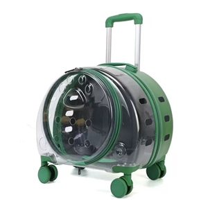 New Portable Pet Strollers With Wheels Durable Acrylic PC Closure For Cats Dogs Bags Ideal For Travel Outdoor Use - Green 2