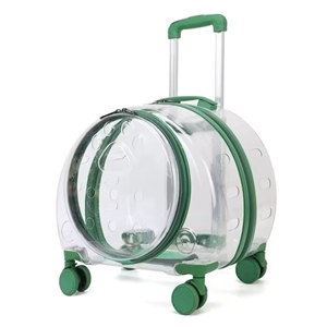 New Portable Pet Strollers With Wheels Durable Acrylic PC Closure For Cats Dogs Bags Ideal For Travel Outdoor Use - Green