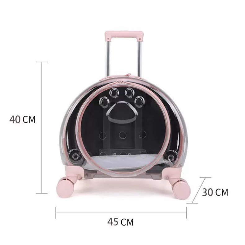 New Portable Pet Strollers With Wheels Durable Acrylic PC Closure For Cats Dogs Bags Ideal For Travel Outdoor Use - Green 2