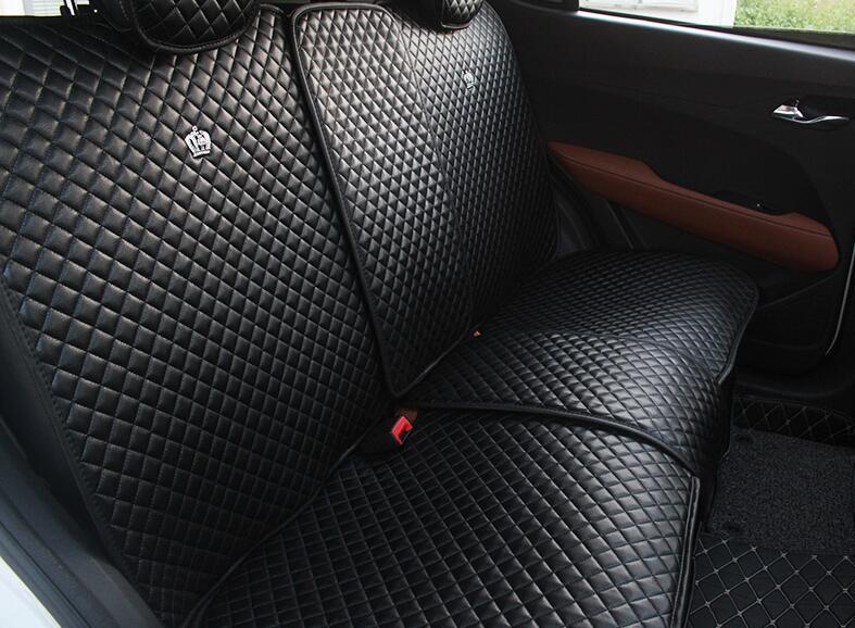 Crown Leather Car Seat Covers Beautiful Universal Auto Seat Cushion 12pcs Sets - Black